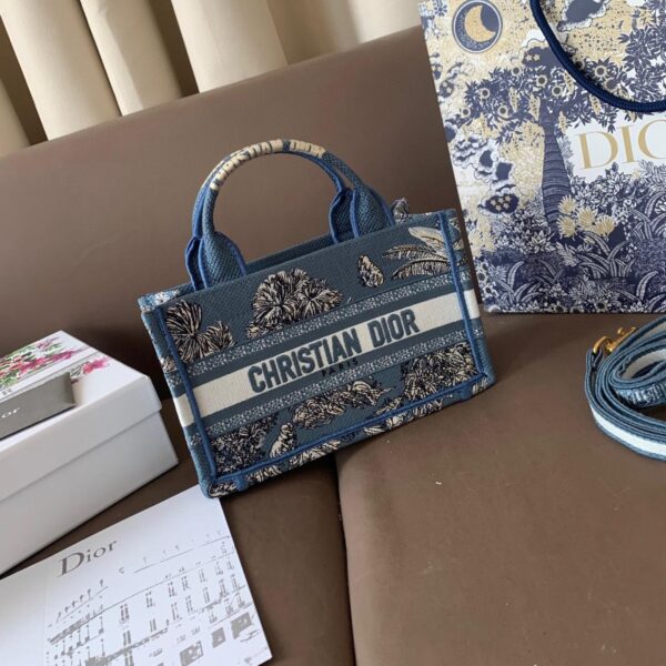 Dior-Inspired Book Tote – INLIGHTS Artistic Embroidered Canvas Bag in 3 Sizes 26CM/36CM/42CM