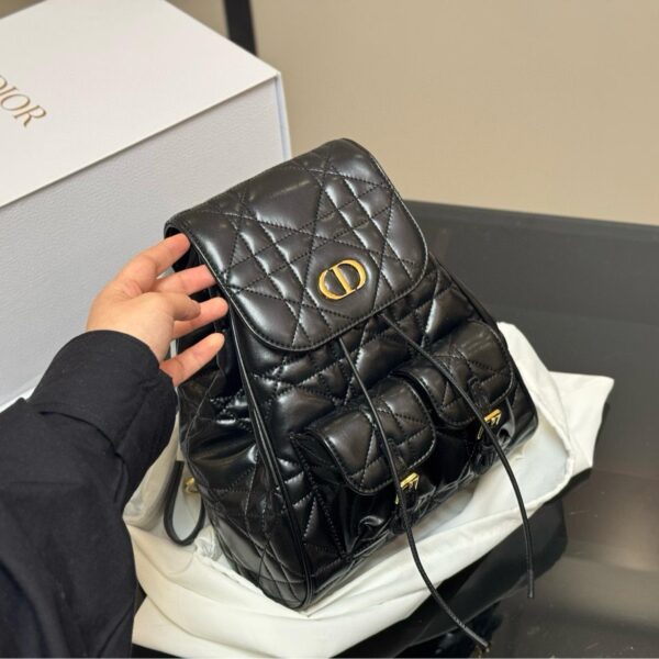 Mini Dior Caro Quilted Leather Backpack – Black  27cm