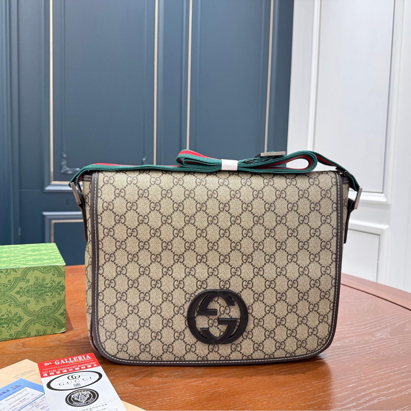 Gucci Ophidia GG Canvas Messenger Bag – Beige and Ebony, 32cm - Image 5