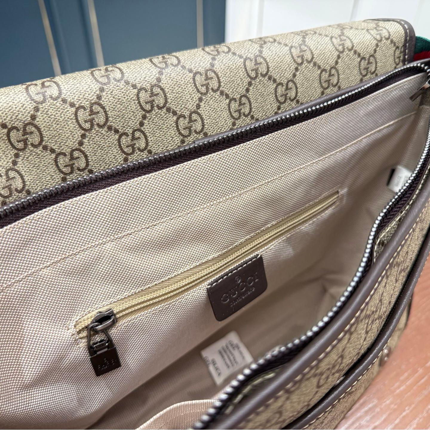 Gucci Ophidia GG Canvas Messenger Bag – Beige and Ebony, 32cm - Image 9