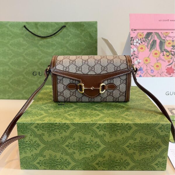 Gucci 1955 Horsebit Mini WOC – GG Canvas Crossbody Phone Bag 18CM