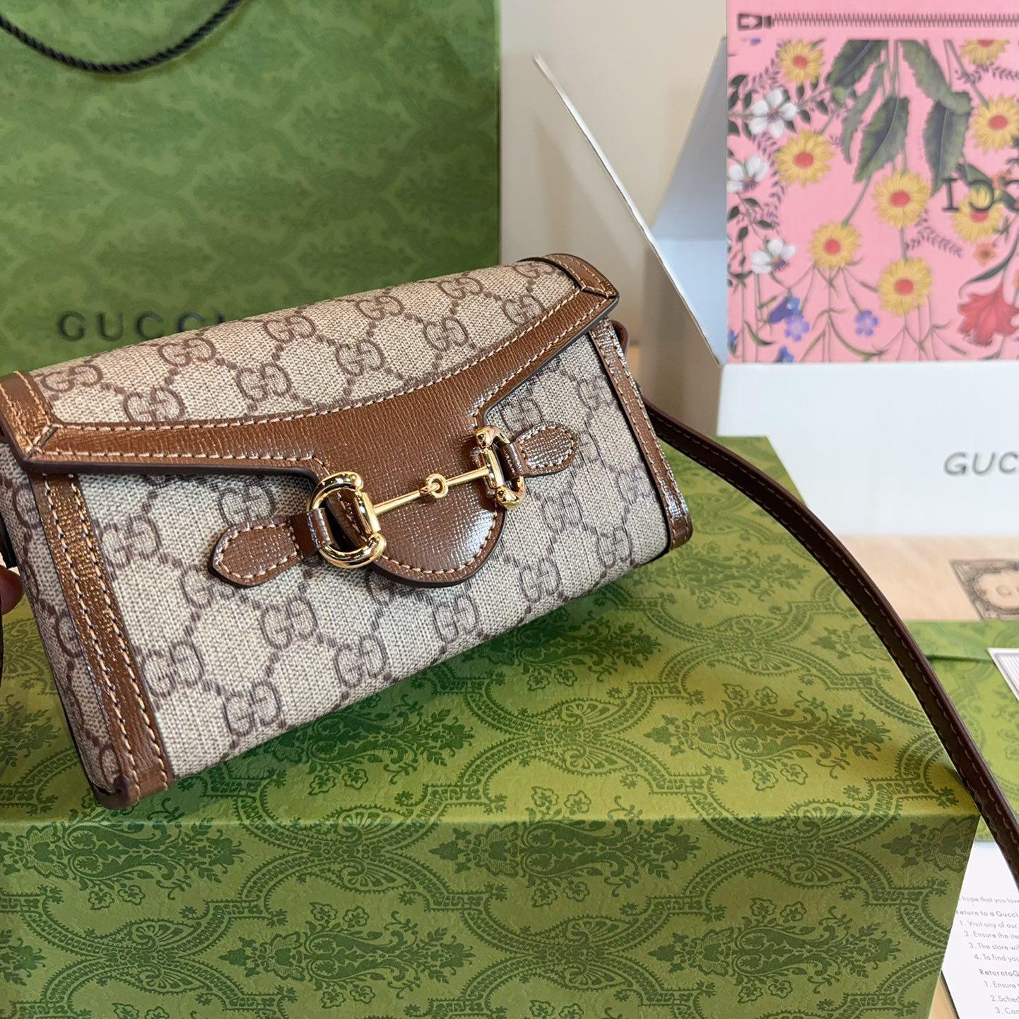 Gucci 1955 Horsebit Mini WOC – GG Canvas Crossbody Phone Bag 18CM - Image 3