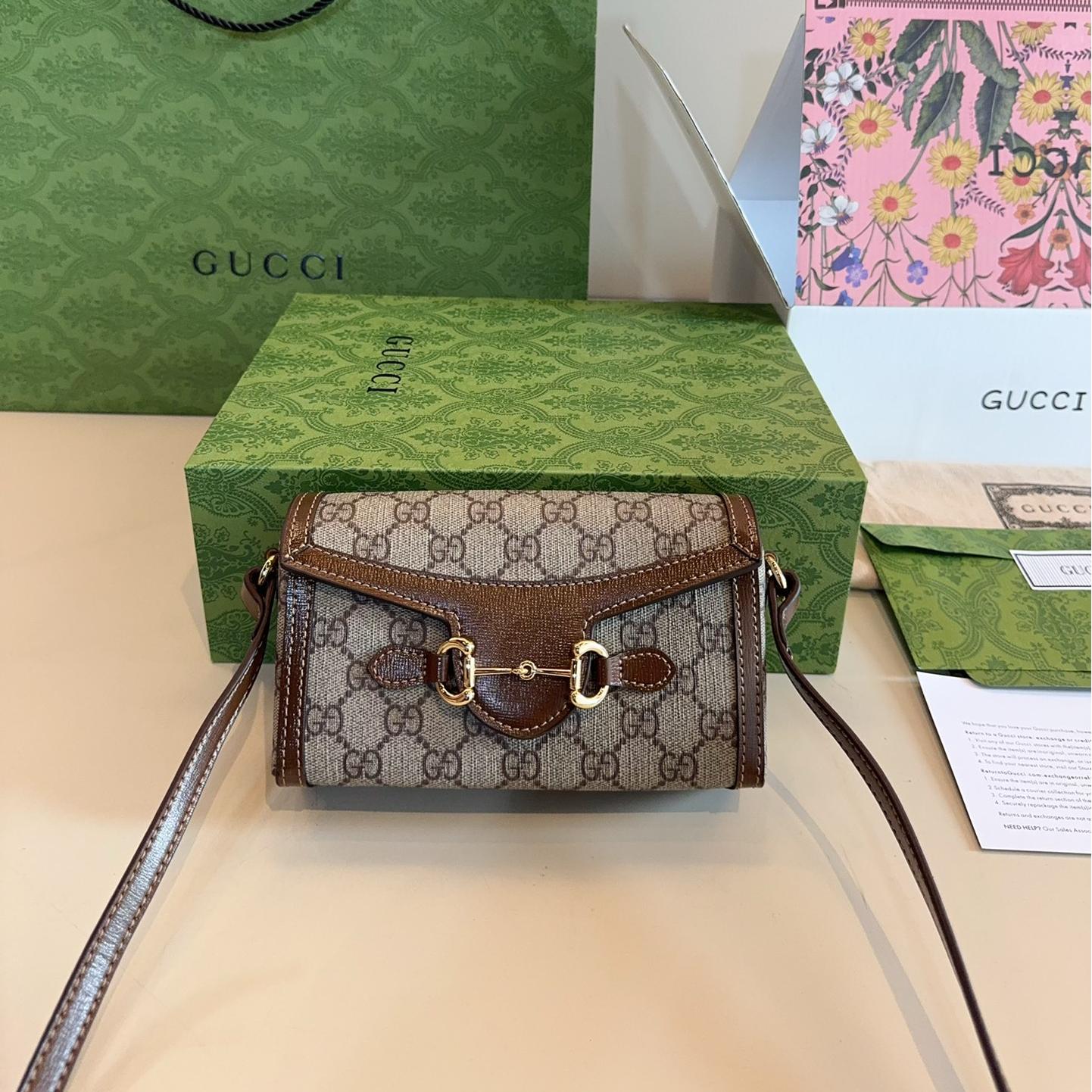 Gucci 1955 Horsebit Mini WOC – GG Canvas Crossbody Phone Bag 18CM - Image 4