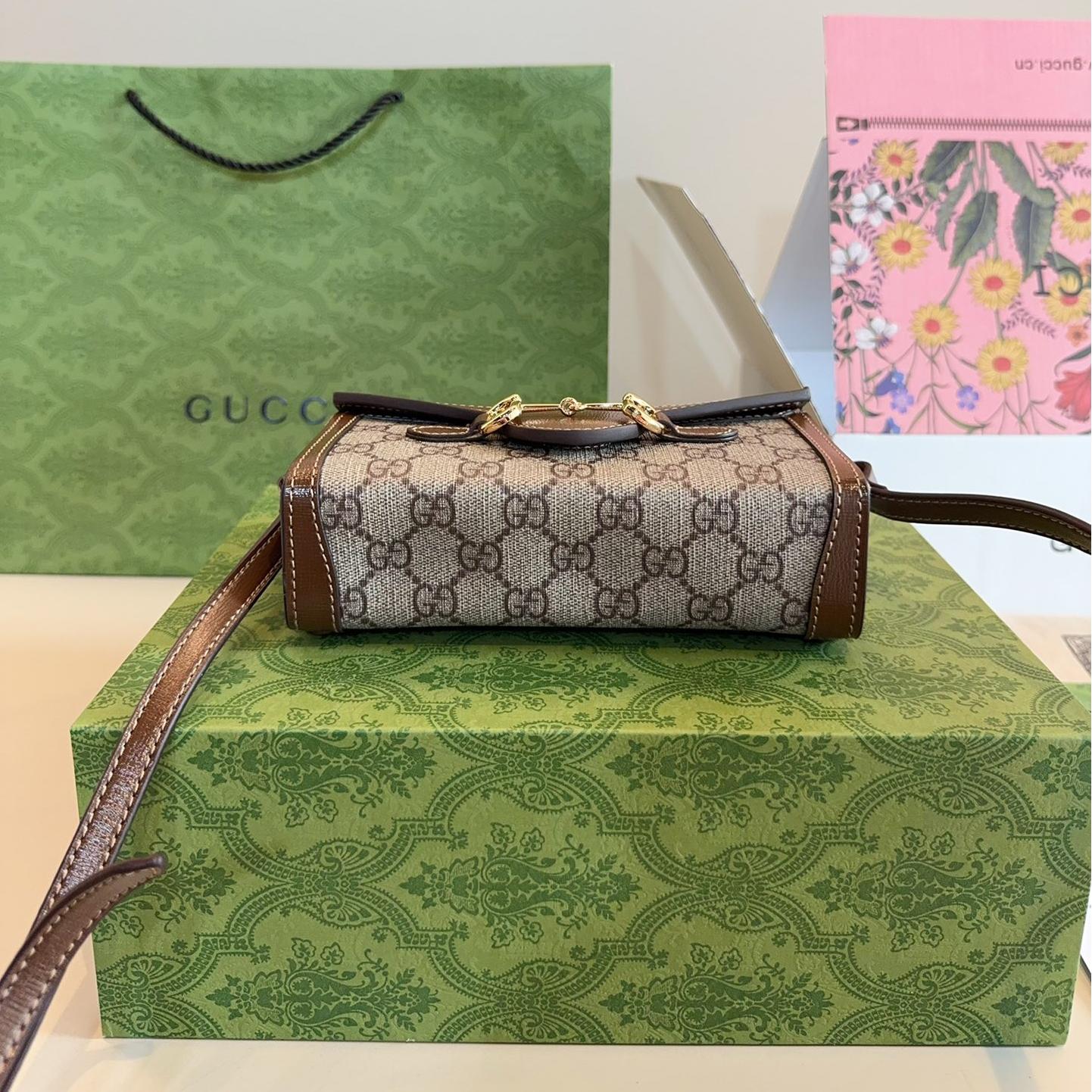 Gucci 1955 Horsebit Mini WOC – GG Canvas Crossbody Phone Bag 18CM - Image 5