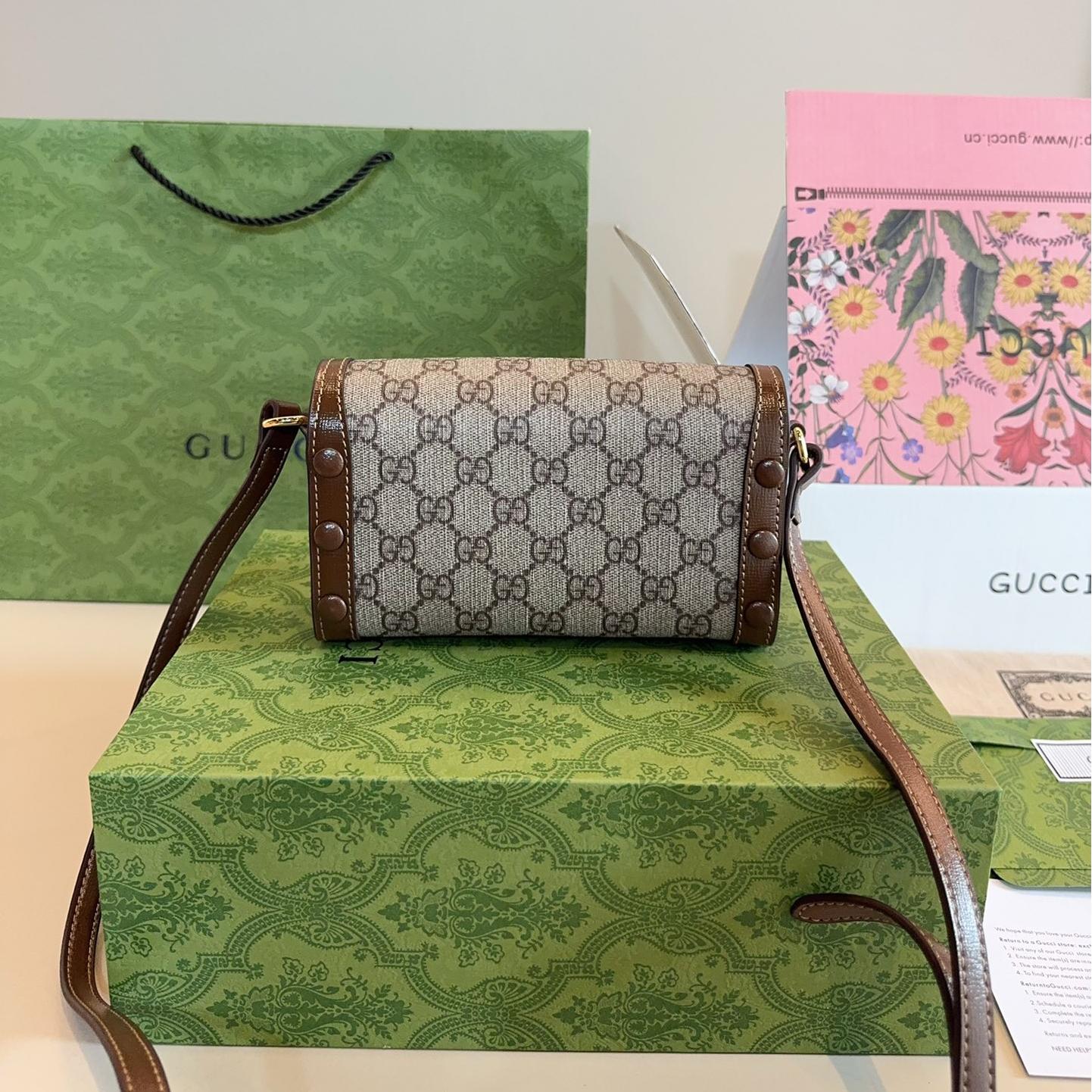 Gucci 1955 Horsebit Mini WOC – GG Canvas Crossbody Phone Bag 18CM - Image 6
