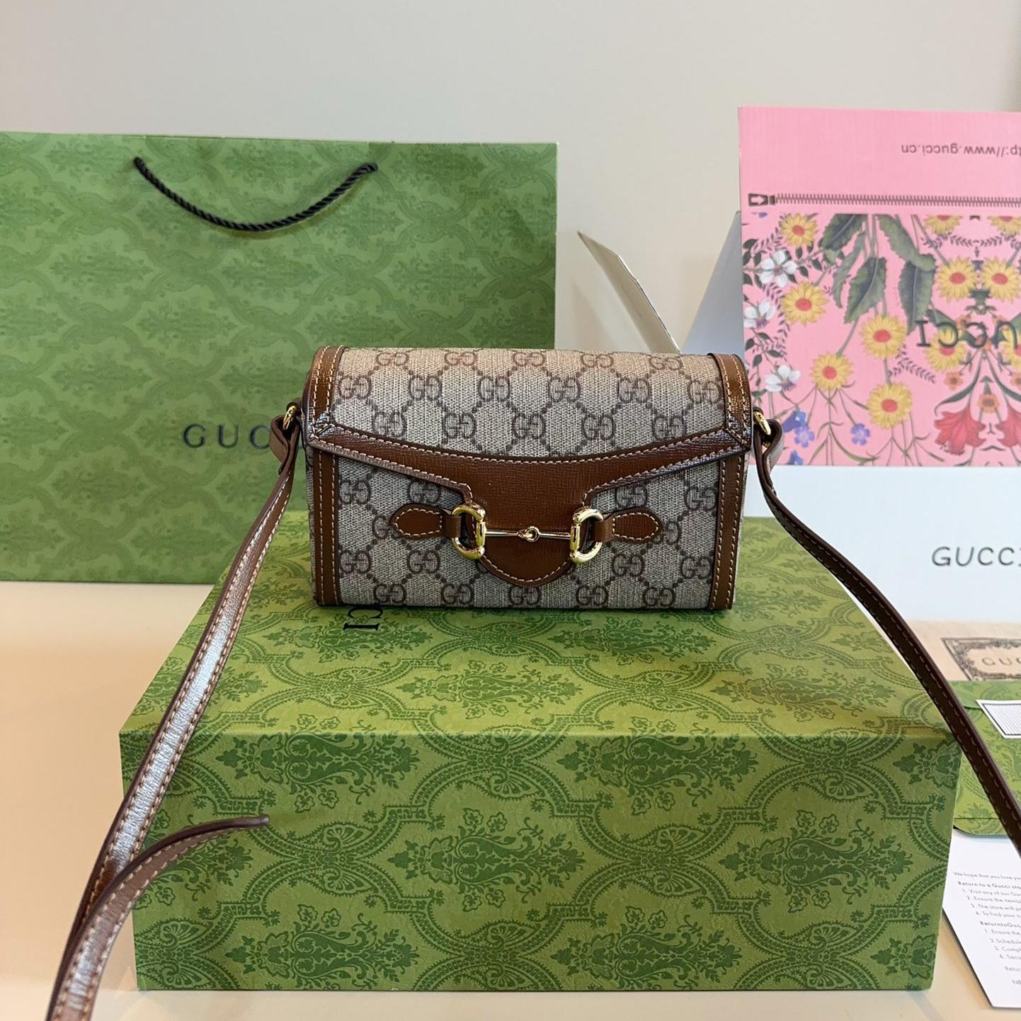 Gucci 1955 Horsebit Mini WOC – GG Canvas Crossbody Phone Bag 18CM - Image 7