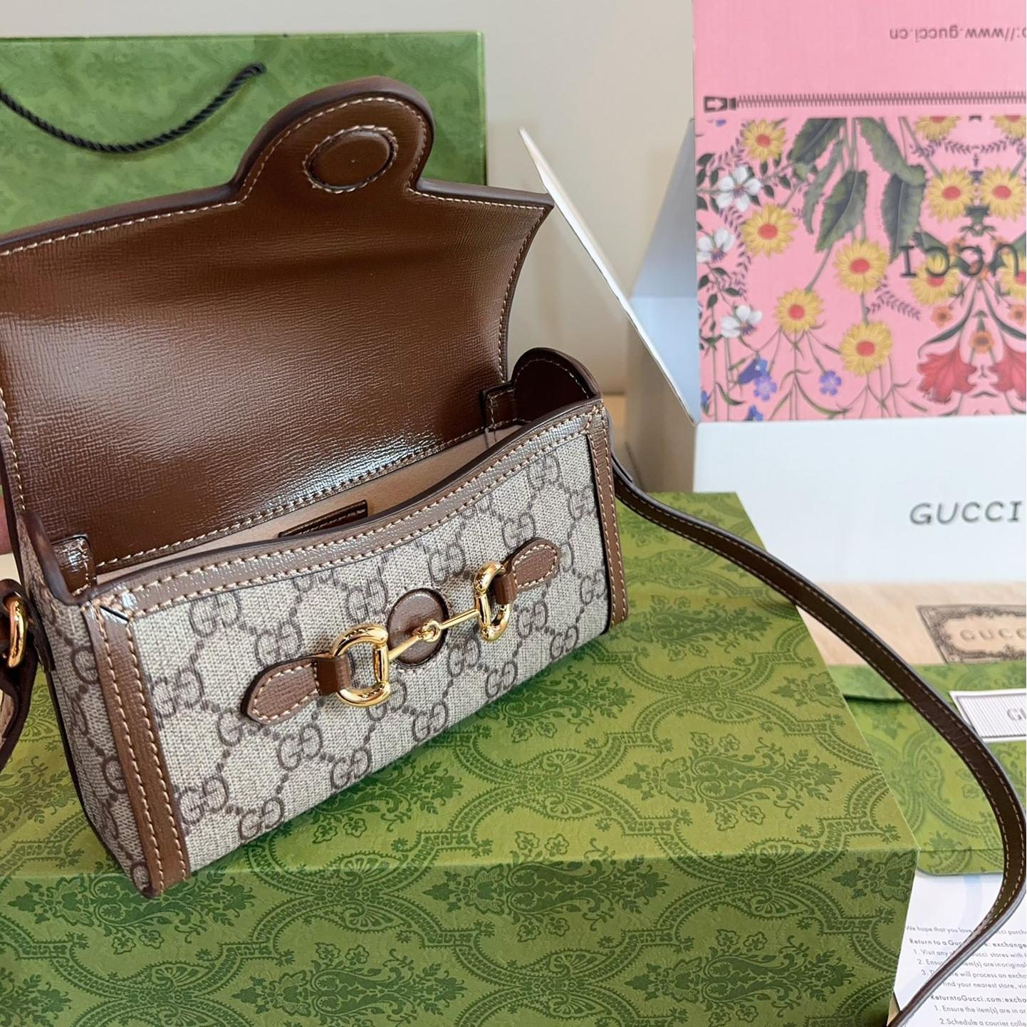 Gucci 1955 Horsebit Mini WOC – GG Canvas Crossbody Phone Bag 18CM - Image 8