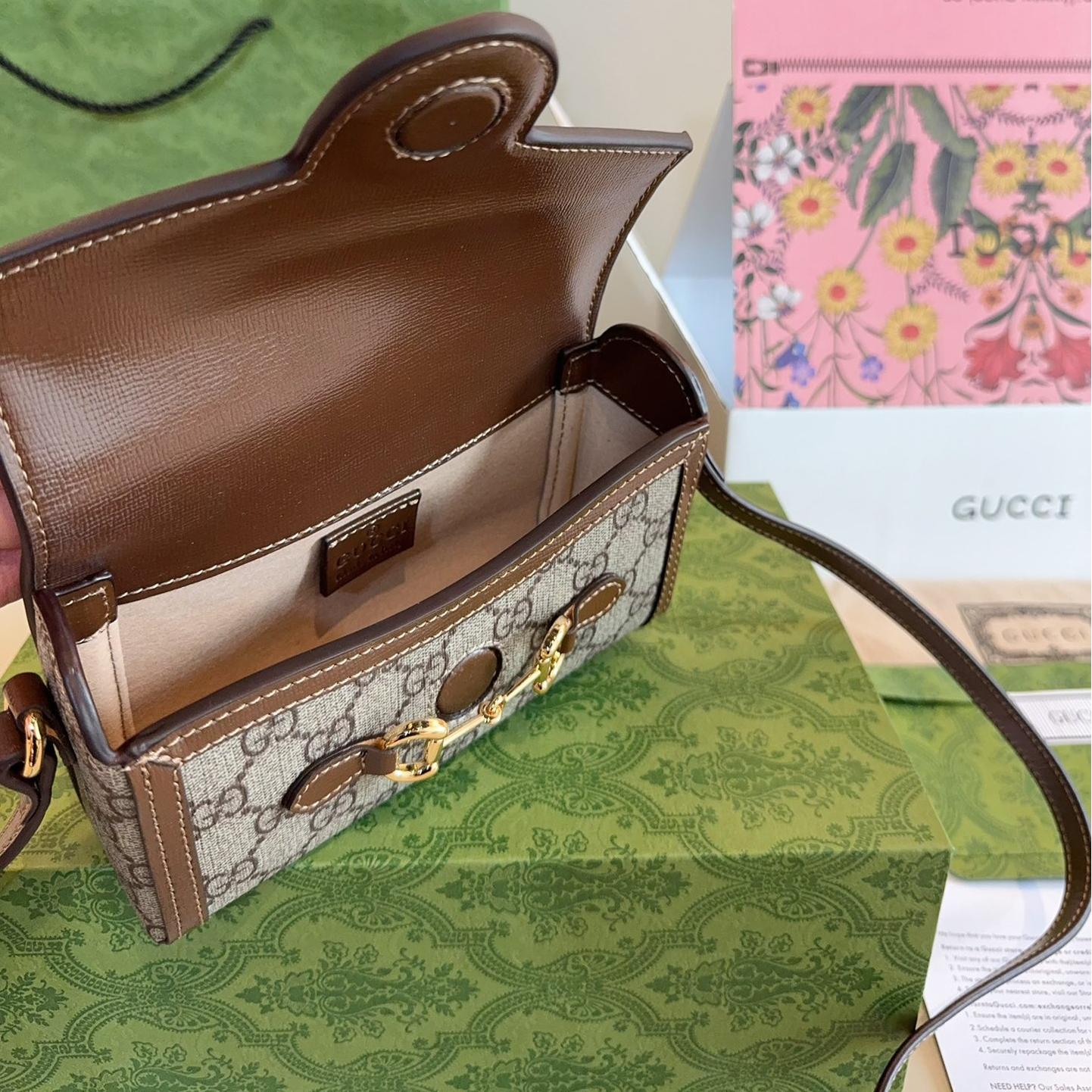 Gucci 1955 Horsebit Mini WOC – GG Canvas Crossbody Phone Bag 18CM - Image 9