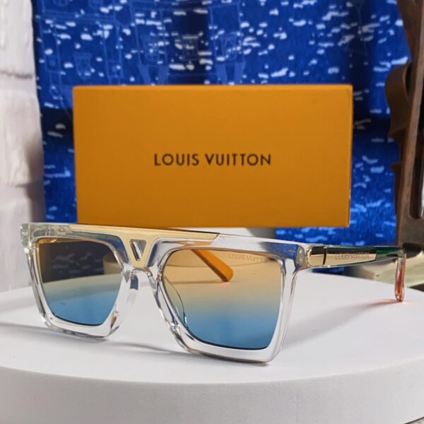 Louis Vuitton Transparent Square Sunglasses – Gradient Lens & Gold V Bridge