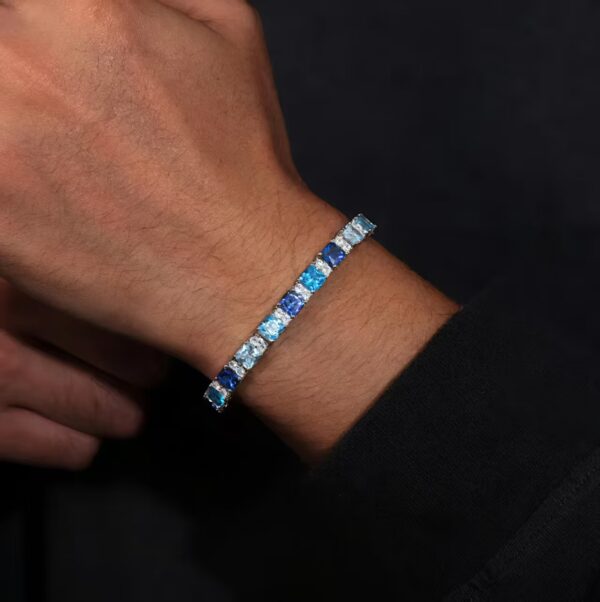 Luxury Sterling Silver Tennis Bracelet with Moissanite & Zircon Gems